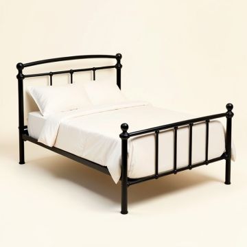 Metal Bed With Wood Decoration （Twin Size） (synthetic illustration; no displayed measurements)
