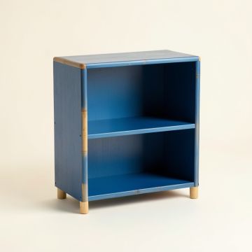 Bay Bluff Low Bookcase - Blue (synthetic illustration; no displayed measurements)
