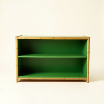 Oak Bluff Low Bookcase - Green (synthetic illustration; no displayed measurements)