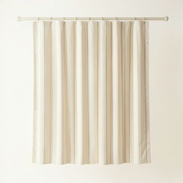 Harbor Brook Shower Curtain Hanging Flat From A Plain Rod - Cream (synthetic illustration; no displayed measurements)