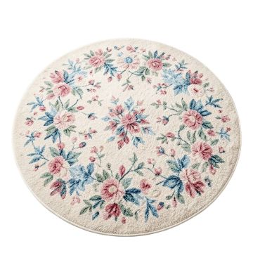 Round Elira Floral Shag Ivory/Pink/Blue Area Rug