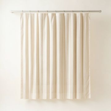 Wren Bluff Shower Curtain Hanging Flat From A Plain Rod - Cream (synthetic illustration; no displayed measurements)