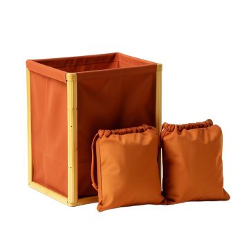 Clay Bluff Laundry Sorting Station With Plain Removable Bags - Terracotta