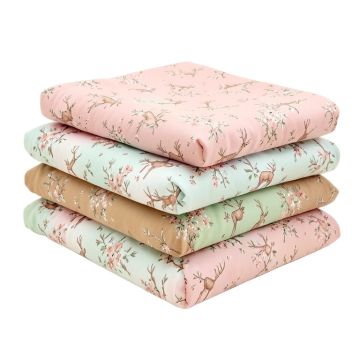 Deer Floral 4 Piece Crib Bedding Set