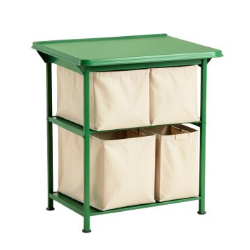 Glen Bridge Laundry Sorting Station With Plain Removable Bags - Green