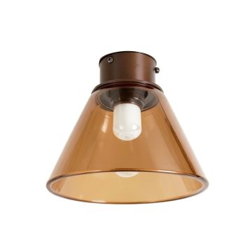 5.12 '' H Glass Bell Ceiling Fan Fitter Shade ( Screw On ) In Caramel