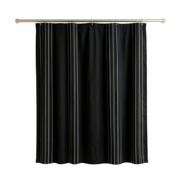 Moss Bluff Shower Curtain Hanging Flat From A Plain Rod - Black