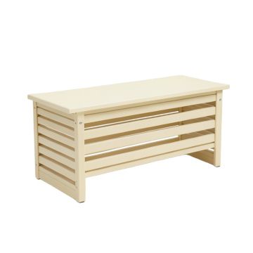 Bay Bend Narrow Outdoor Storage Bench - Cream