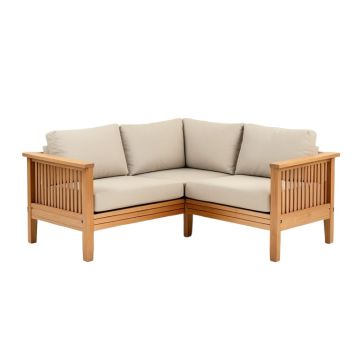 4-Pcs Teak Patio Sofa With Cushions