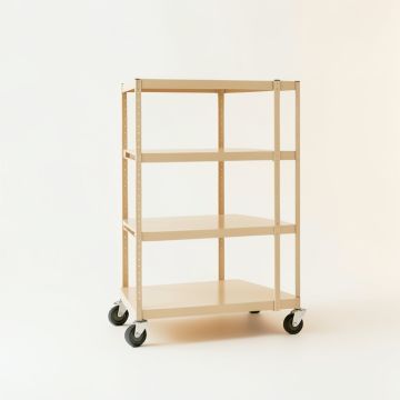 Dawn Dell Empty Rolling Workshop Cart - Beige (synthetic illustration; no displayed measurements)