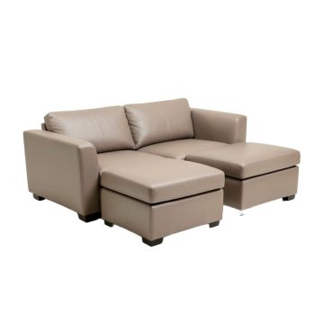 Nina Left Facing Sectional Sofa . Taupe .