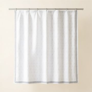 Rowan Bridge Shower Curtain Hanging Flat From A Plain Rod - White (synthetic illustration; no displayed measurements)