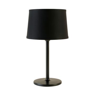 Alder Crest Table Lamp With A Plain Fabric Shade - Black