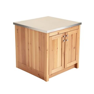 Gael Kitchen Island Set With Stailess Steel Top