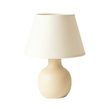 Vale Crossing Table Lamp With A Plain Fabric Shade - Cream