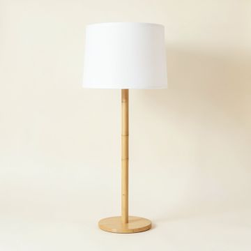 Flint Bend Floor Lamp With A Plain Fabric Shade - White (synthetic illustration; no displayed measurements)