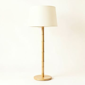 Flint Crest Floor Lamp With A Plain Fabric Shade - Cream (synthetic illustration; no displayed measurements)