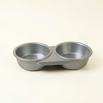 Olive Field Pet Feeding Stand With Two Plain Empty Bowls - Gray (synthetic illustration; no displayed measurements)