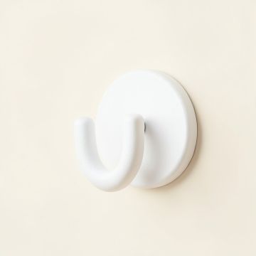 Fern Crest Wall-Mounted Robe Hook - White (synthetic illustration; no displayed measurements)