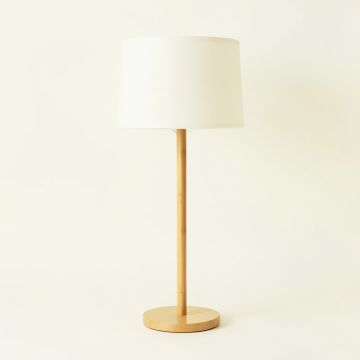 Clay Branch Floor Lamp With A Plain Fabric Shade - Ivory (synthetic illustration; no displayed measurements)
