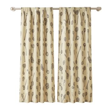 Spice Spoon Print Kitchen Curtain Pair (synthetic illustration; no displayed measurements)