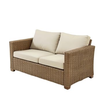 Merlyn Wicker Patio Sofa With Cushions