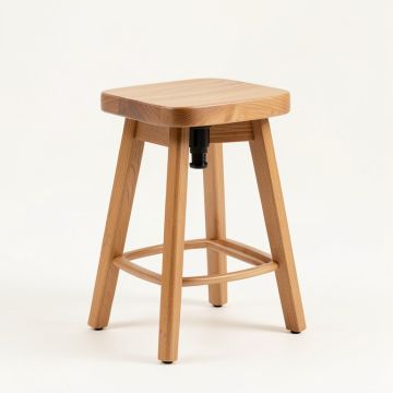 Parsons Swivel Solid Wood Adjustable Height Bar Stool (synthetic illustration; no displayed measurements)