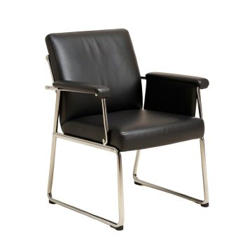 Gueye 15 '' W Bariatric Antimicrobial Leather Seat Waiting Room Chair With Metal Frame