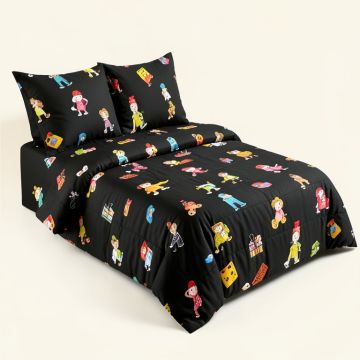 Black Duvet Cover Set (synthetic illustration; no displayed measurements)