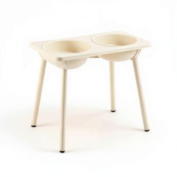 Heath Dale Pet Feeding Stand With Two Plain Empty Bowls - Ivory (synthetic illustration; no displayed measurements)