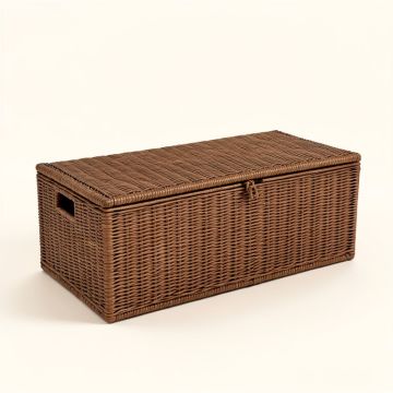 Outdoor 60 Gallon Wicker Storage Bench (synthetic illustration; no displayed measurements)