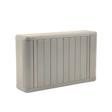 River Arc Narrow Outdoor Storage Bench - Gray
