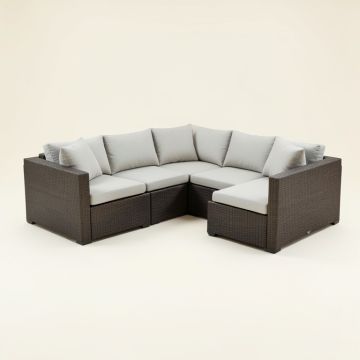 Merlyn 4 Piece Sectional Seating Group With Cushions (synthetic illustration; no displayed measurements)