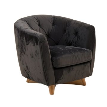 Clayton 34 '' Wide Tufted Velvet Swivel Barrel Chair