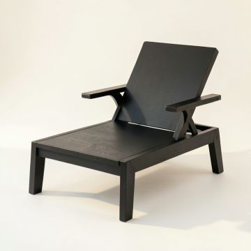 Rowan Crest Outdoor Lounge Chair - Black (synthetic illustration; no displayed measurements)