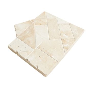 Sempu Random Sized Natural Stone Mosaic Tile In Beige/Cream