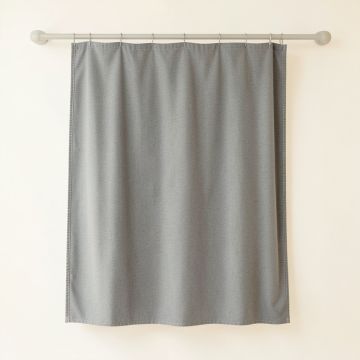 Rowan Crest Shower Curtain Hanging Flat From A Plain Rod - Gray (synthetic illustration; no displayed measurements)