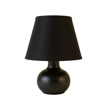 Hill Branch Table Lamp With A Plain Fabric Shade - Black