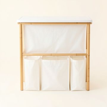 Summit Dell Laundry Sorting Station With Plain Removable Bags - White (synthetic illustration; no displayed measurements)