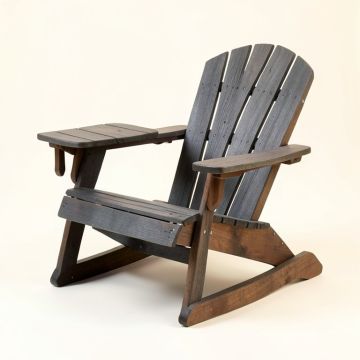Tulane Solid Wood Rocking Adirondack Chair With Table (synthetic illustration; no displayed measurements)