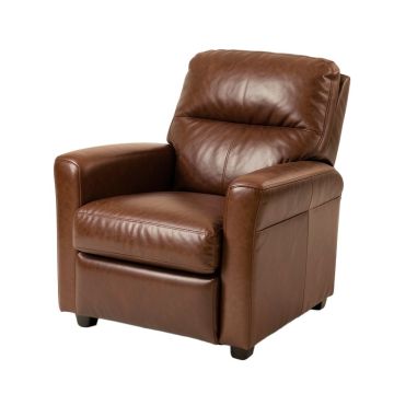All Star 46 '' Wide Genuine Leather Power Wall Hugger Standard Recliner With Heated Cushion