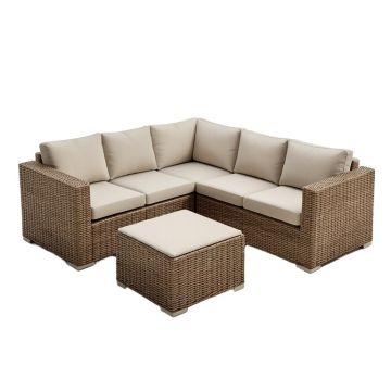 Caverna Patio 6 Piece Rattan Sectional Seating Group With Cushions