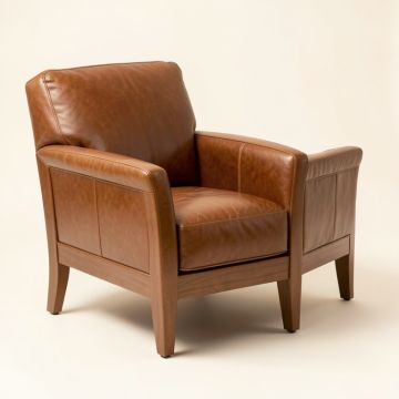 Pakswith 40.55 '' Wide Top Grain Leather Chair And A Half (synthetic illustration; no displayed measurements)