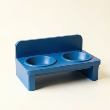 Vale Edge Pet Feeding Stand With Two Plain Empty Bowls - Blue (synthetic illustration; no displayed measurements)