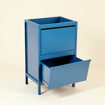 Flint Bridge Freestanding Pull-Out Hamper Cabinet - Blue (synthetic illustration; no displayed measurements)