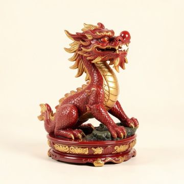 Asian Zen Dragon Garden Welcome Statue (synthetic illustration; no displayed measurements)