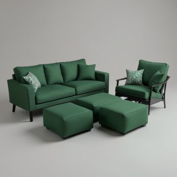 Karma Outdoor Sofa and Ottoman Set (synthetic illustration; no displayed measurements)