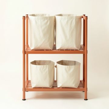 Lake Branch Laundry Sorting Station With Plain Removable Bags - Terracotta (synthetic illustration; no displayed measurements)