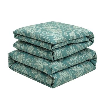Everett Teal Reversible Damask Comforter Set