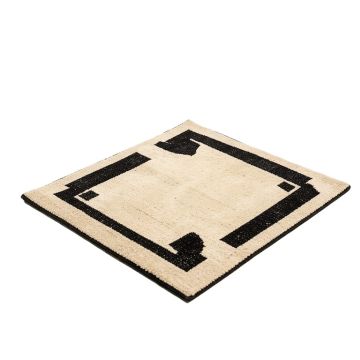 Mccoole Hand-Hooked Wool Beige/Black Area Rug
